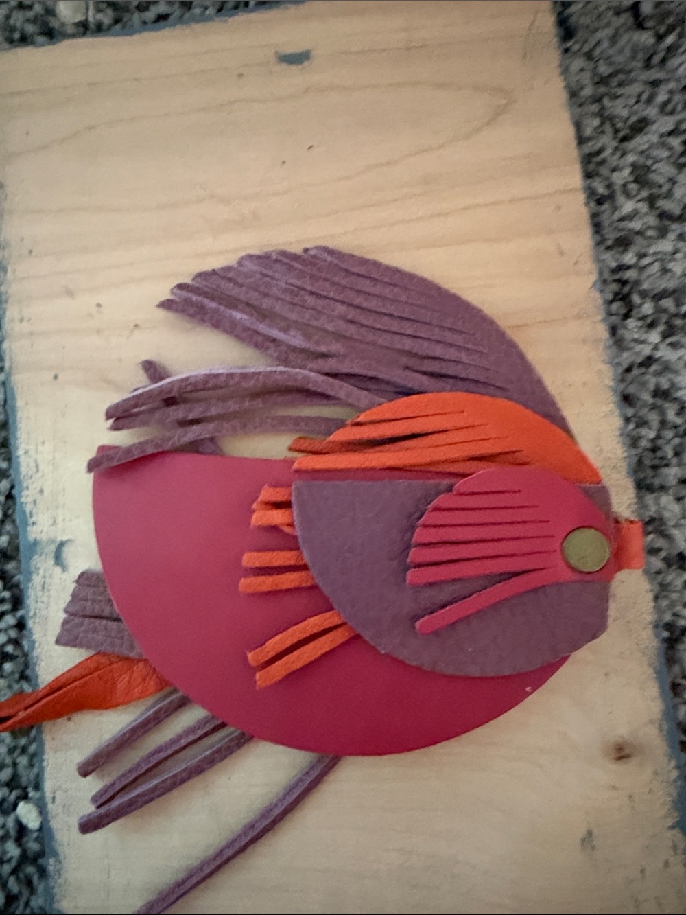 Portland Leather Pink, Purple & Orange Bird-Shaped Card Holder